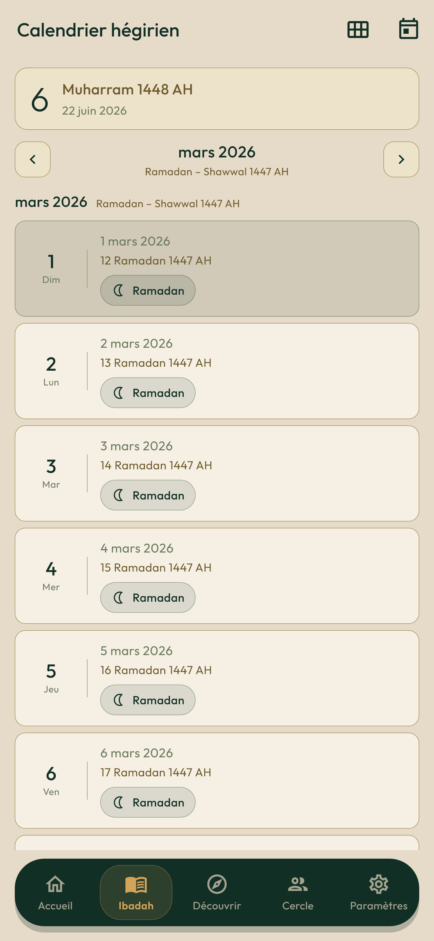Calendar