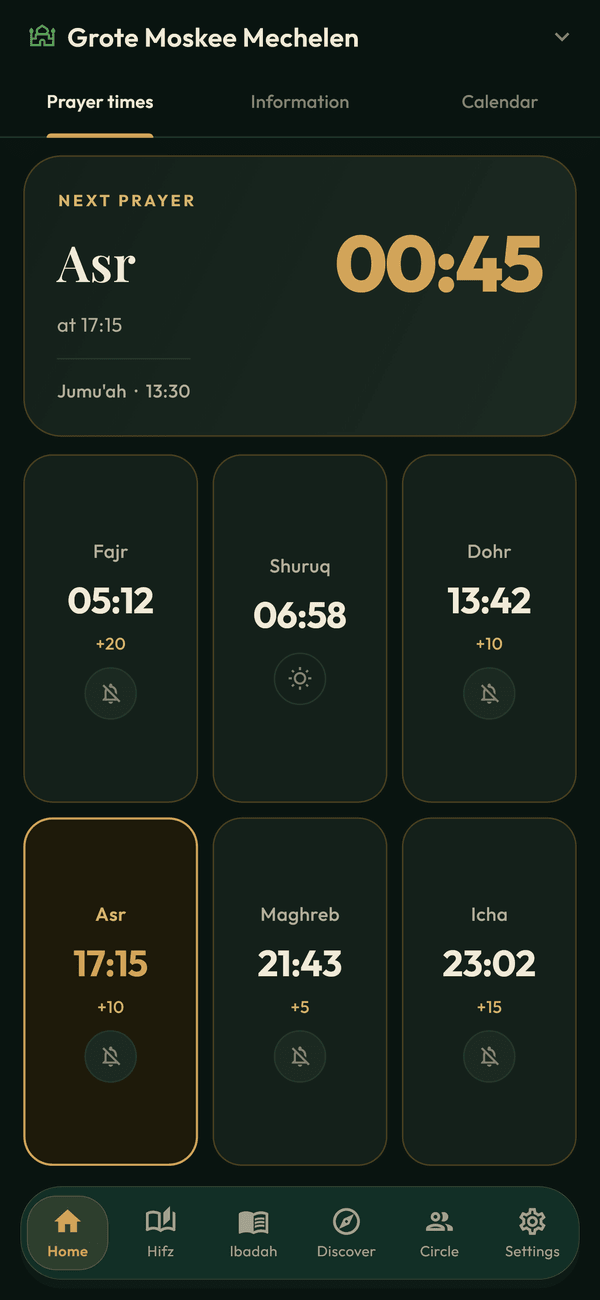 Prayer times & adhan