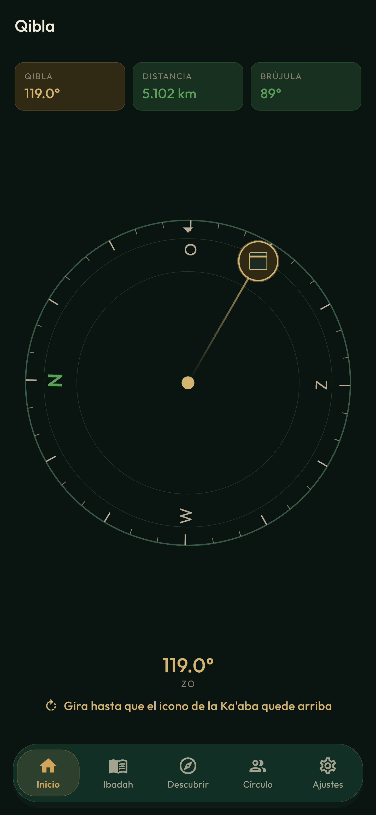 Qibla compass