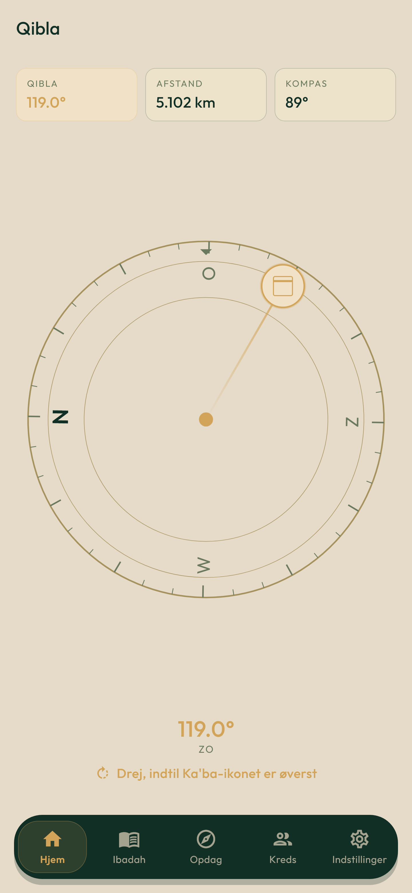 Qibla compass