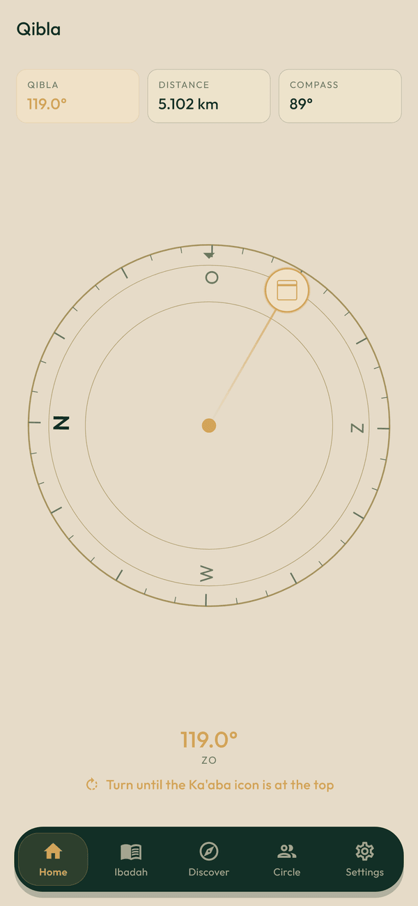 Qibla compass